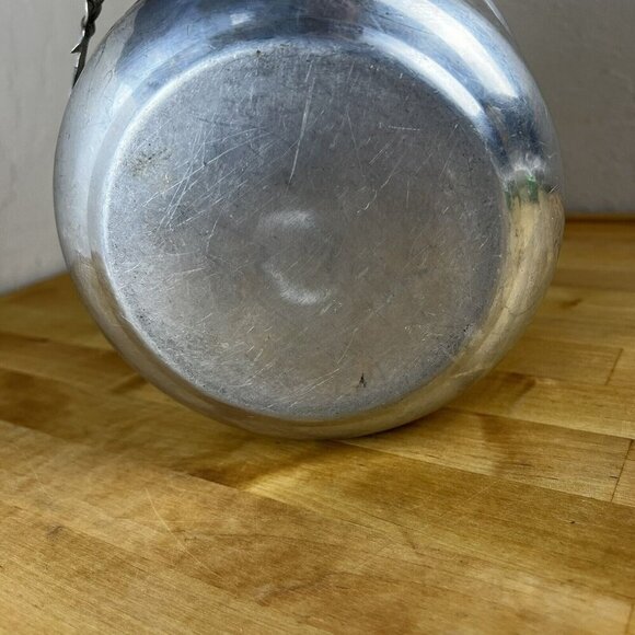 Vintage Mid Century Ice Bucket MCM TULIP Hammered Aluminum Lid Tongs Set - Picture 8 of 11